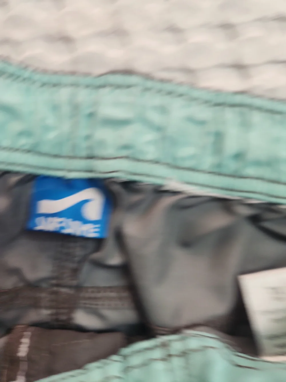surf style Men's Olive Gray Swim Trunks with Logo Patch